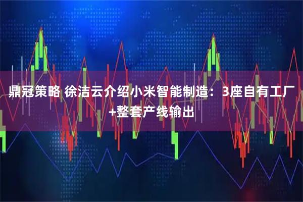 鼎冠策略 徐洁云介绍小米智能制造：3座自有工厂+整套产线输出